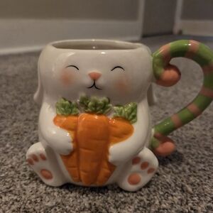 Cute Bunny Mug Holding Carrot Easter Rabbit